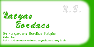 matyas bordacs business card