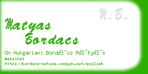 matyas bordacs business card